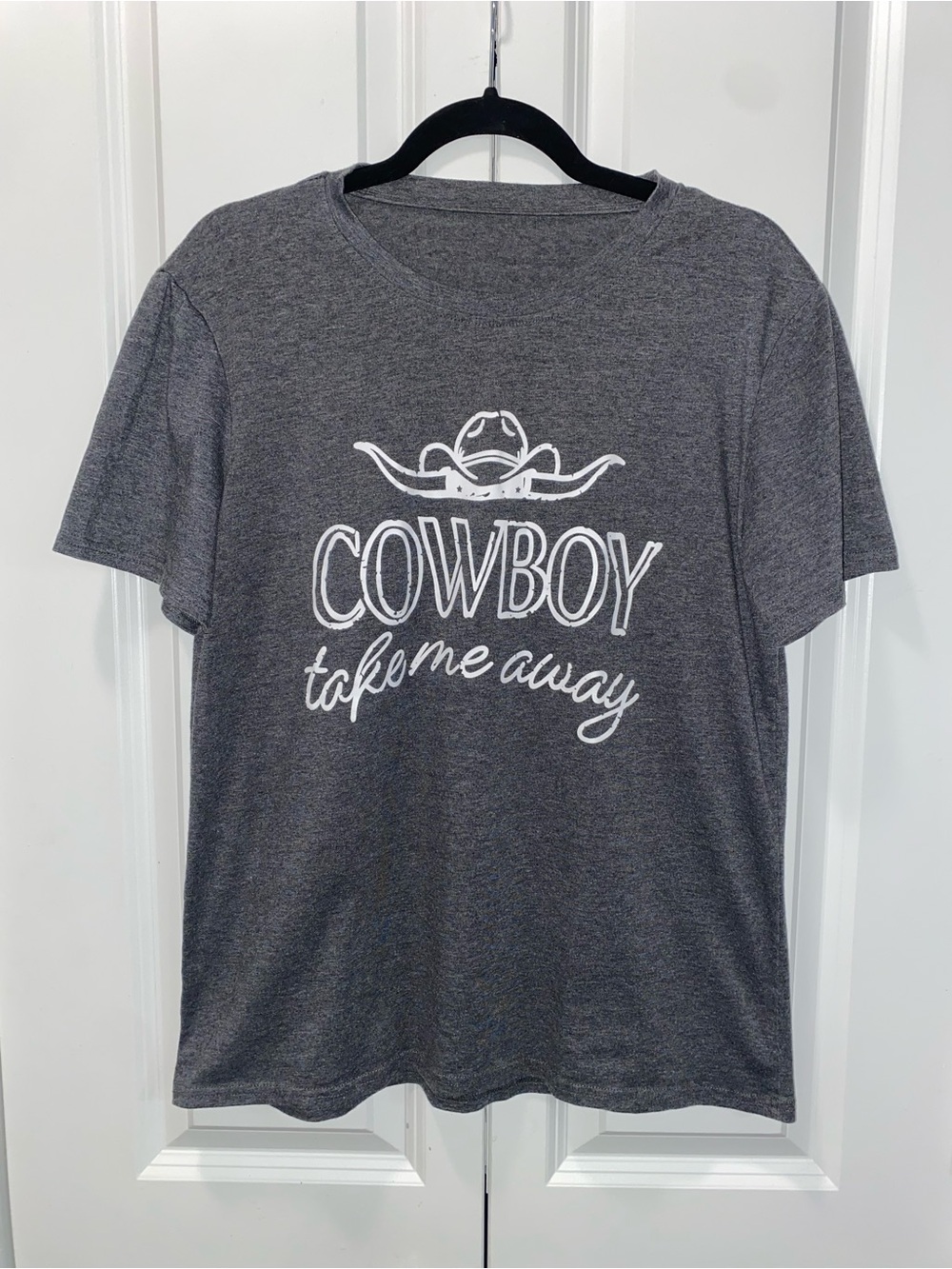 Cowboy Take Me Away Graphic Tee - Gray